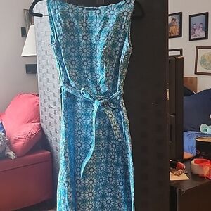 Heart Of Haute Floral Blue Sleeveless Dress Size S